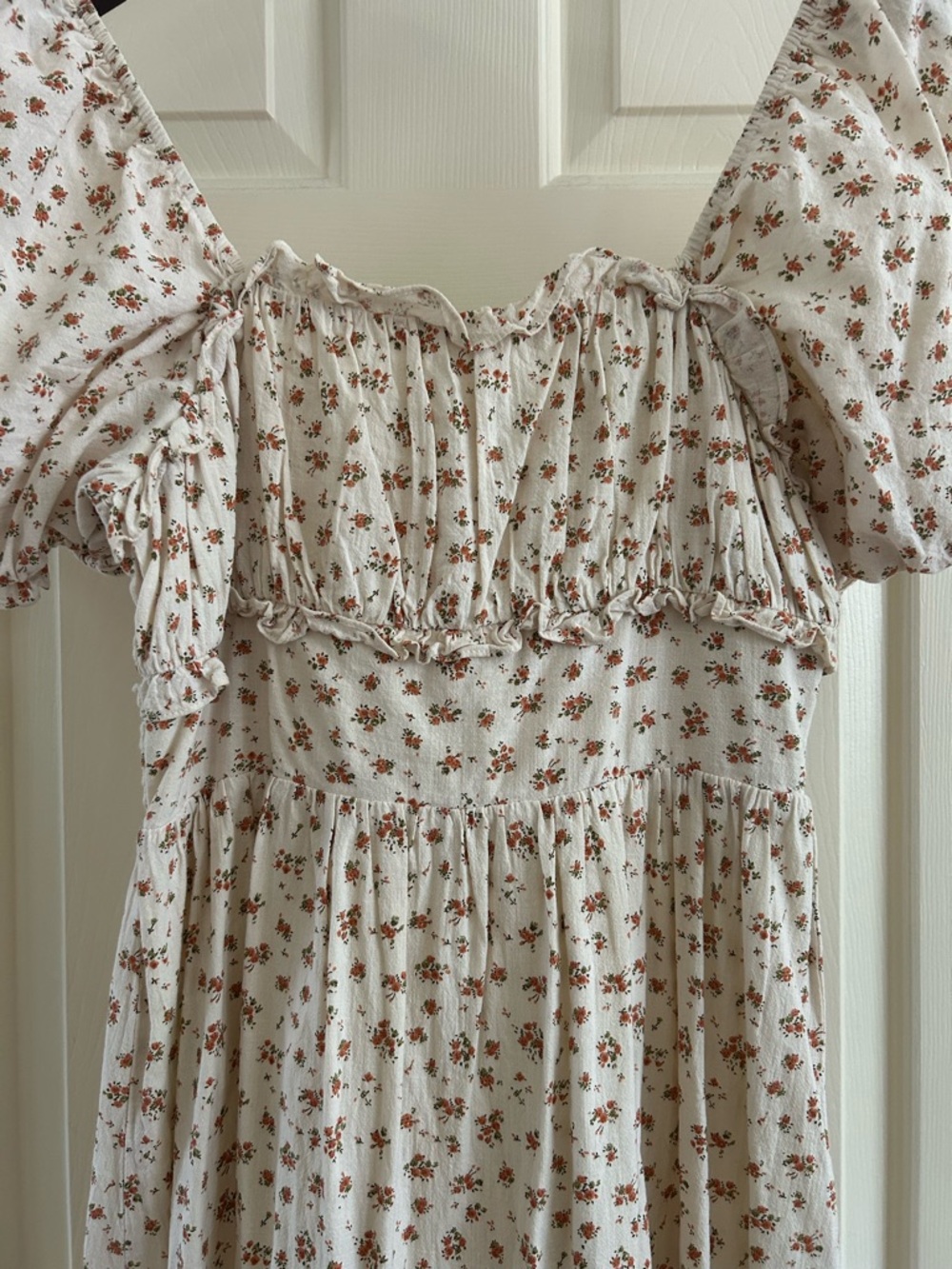 Neuflora Cream Puff Sleeve Floral Midi Dress - Picture 2 of 5